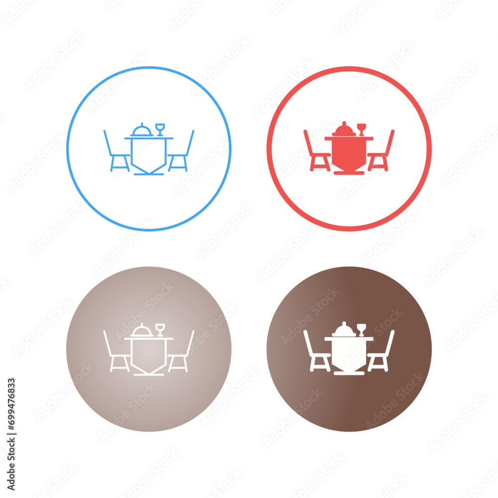 Dinner Table Vector Icon Dinner Table Vector Icon