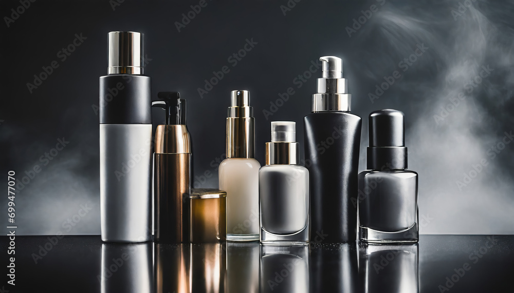 Naklejka premium Blank Skincare Packaging Spray Mockup: Cosmetics Spa Treatment Oil Product