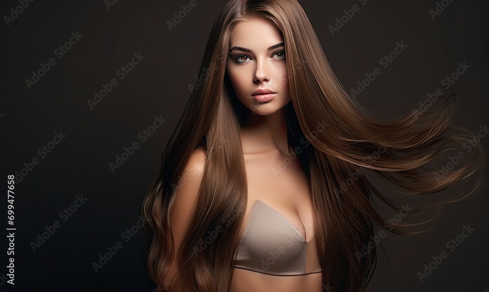 A beautiful woman with long hair posing for a picture A beautiful woman with long hair posing for a picture
