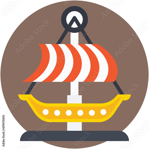 Circus Boat Vector Icon