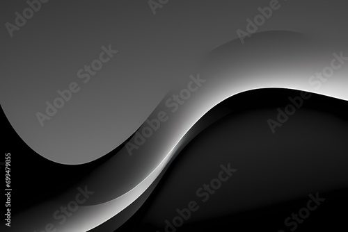 Vector abstract dark gray wave background with liquid and shapes on fluid gradient with gradient and light effects. Shiny color effects.