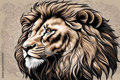 lion head vector generated by AI technology