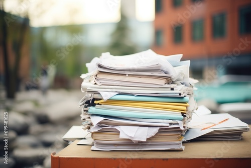 a pile of discarded medical records in a heap photo