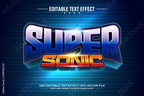 Super sonic 3D editable text effect template
