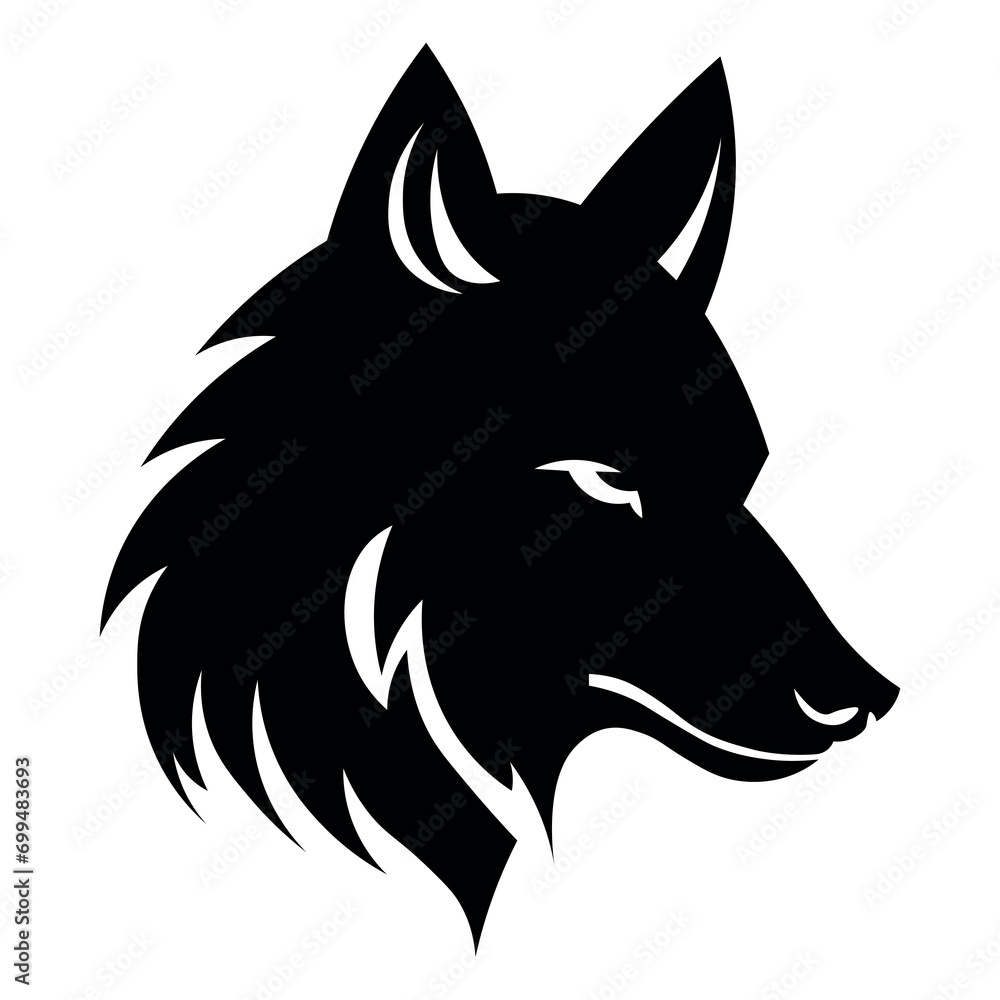 Wolf black vector icon on white background