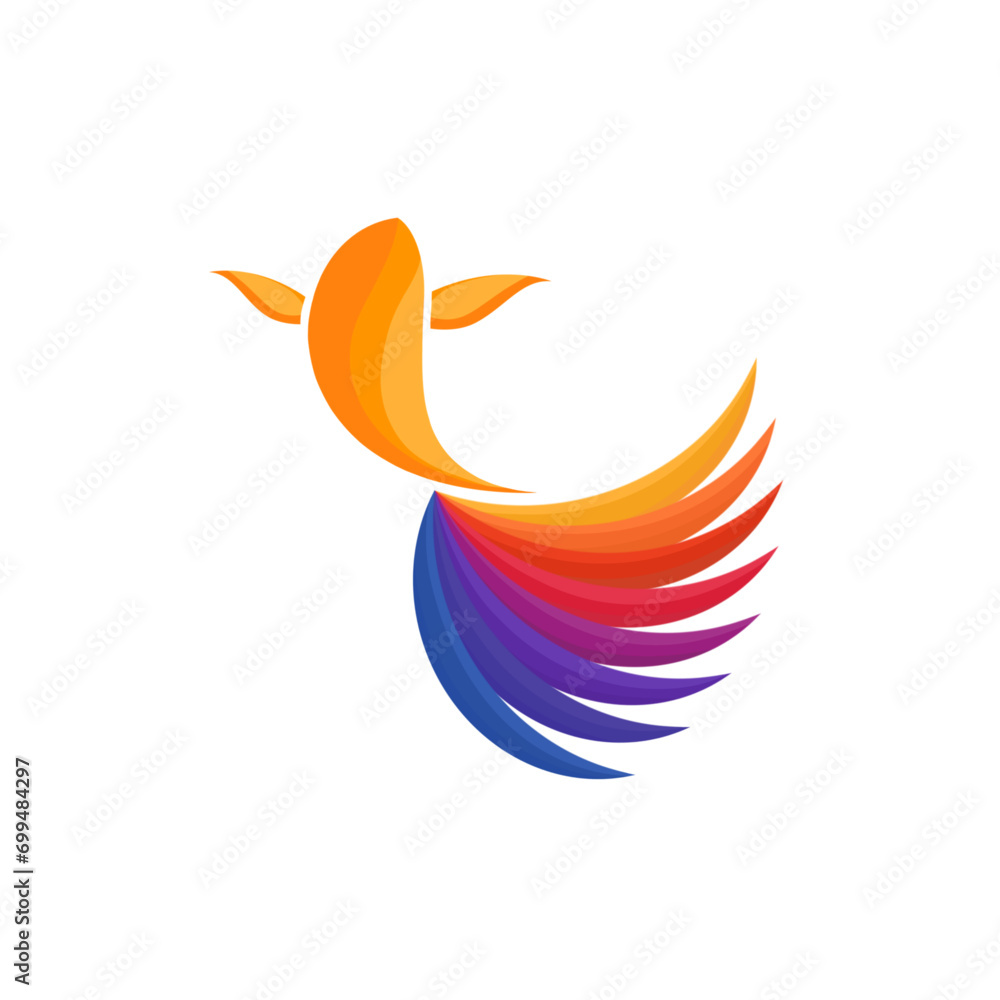 Fish icon logo with beautiful tail