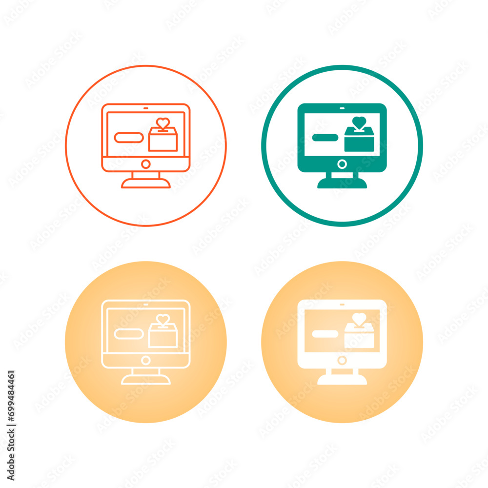 Online Donation Vector Icon Online Donation Vector Icon