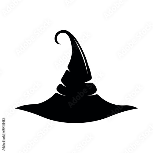 Witch hat black vector icon on white background