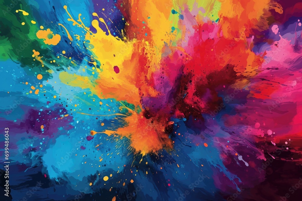 Fototapeta premium Splash of colorful Holi powder. Holi festival of colors concept.