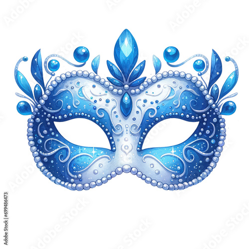 Mardi Gras Watercolor Masks Clipart - Vibrant Masquerade Art for Festive Design. Colorful Carnival Masks Hand Painted Illustration. Festive Masquerade Clipart - Unique Watercolor Masks for Celebration