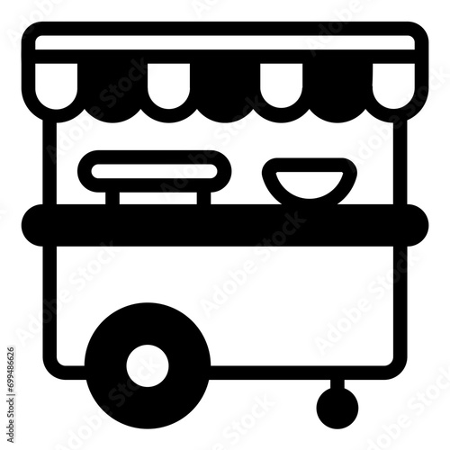 Food Cart Glyph Icon Design Vector