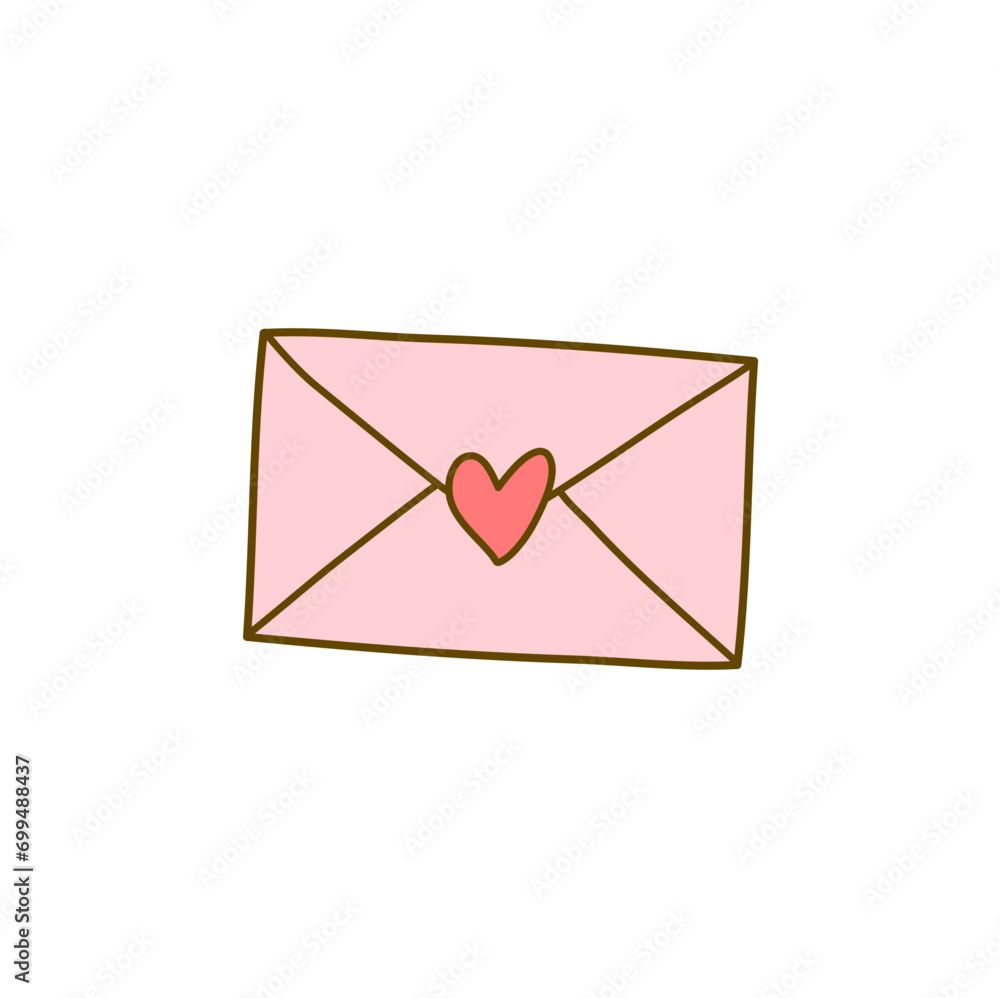 Simple Valentine Icon In Doodle Style Simple Valentine Icon In Doodle Style