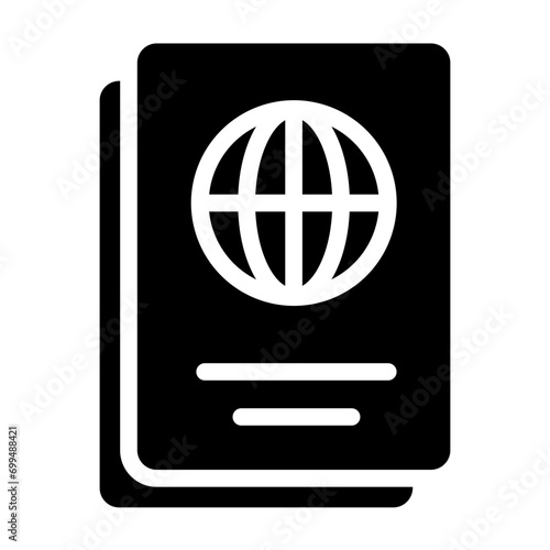 Passport Solid Icon Design Vector