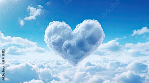 heart shaped cloud in the sky  photo