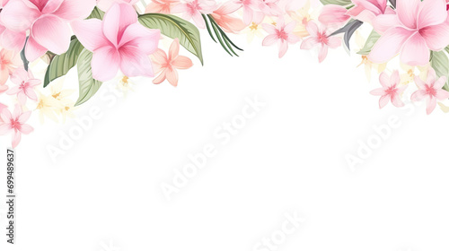 Watercolour frame with flowers and florals, copy space 