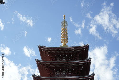 Asakusa buddha temple in Tokyo, Japan. An oriental architecture in Asia.