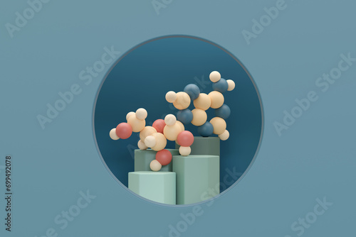 Adenosine purine nucleoside molecule, illustration photo