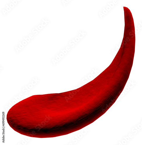 Sickle cell disease blood cell, illustration photo