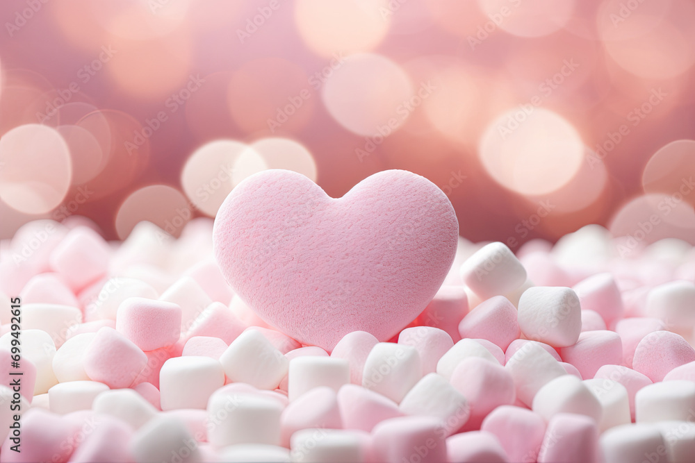 heart shaped candies, white and pink 