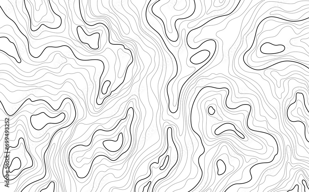 Fototapeta premium Stylized height texture map. Contour topographic. Isolines height lines. Abstract geographic mountain illustration.