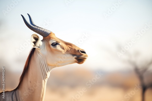 eland sniffing the air with lifted head photo