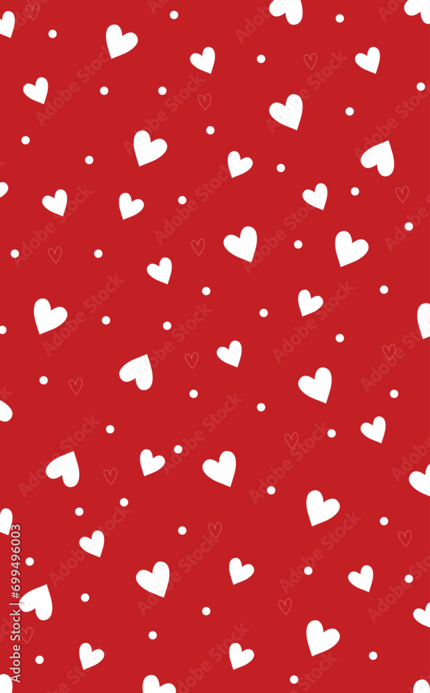 Vector illustration editable red heart love print gift pack or wall pattern template Vector illustration editable red heart love print gift pack or wall pattern template