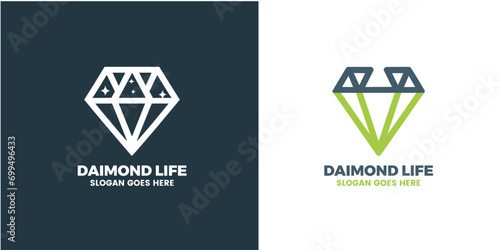 Diamond life logo design set template. vector illustration.