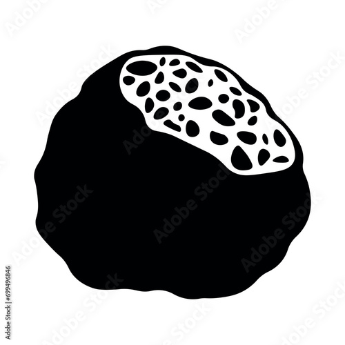 Truffle black vector icon on white background