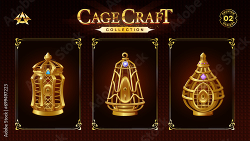 Cage Set Design for RPG and Medieval Game-Vector illustration design