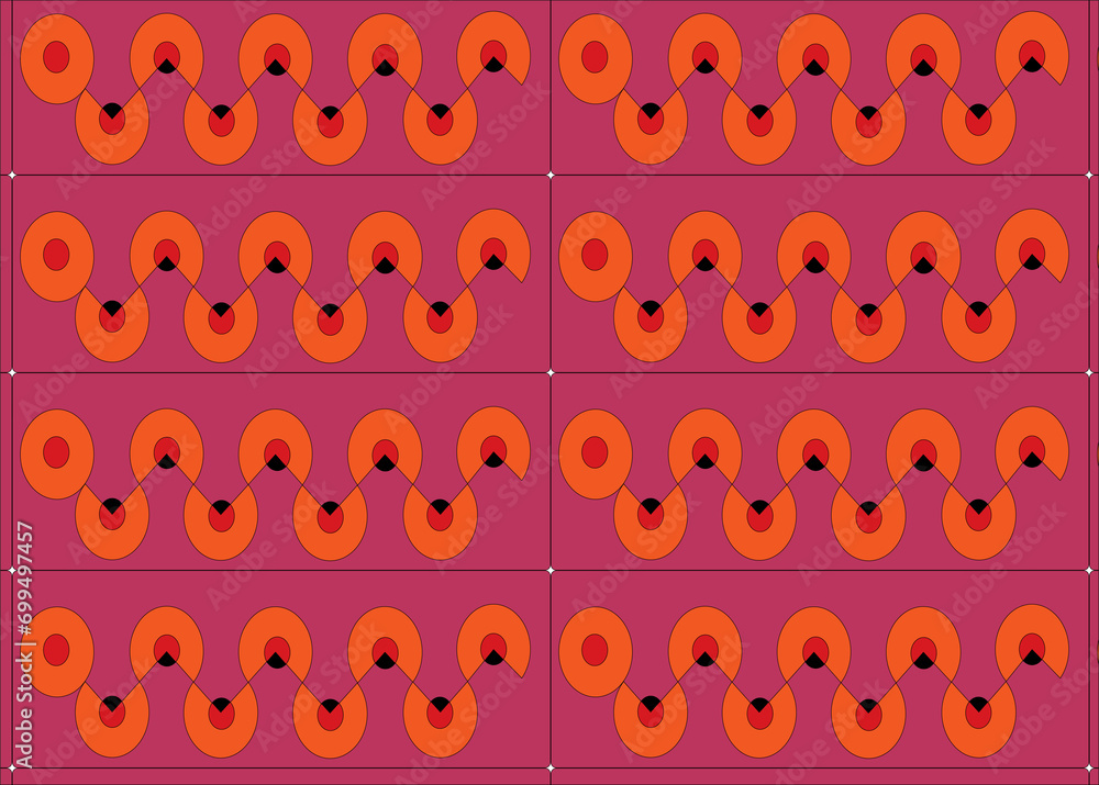 Various geometrical objects, mostly circles pattern.