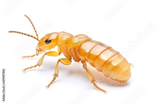 Top side closeup macro view of beautiful termite isolated on white background © JetHuynh