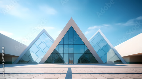 Geometry of modern architecture  perspective of modern glass and concrete building