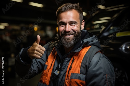 Wallpaper Mural a young man is an auto repair shop in the garage on the background of a car. Torontodigital.ca