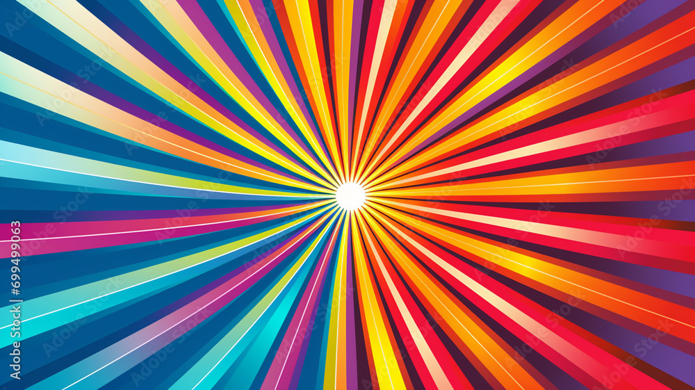 Colorful magic strip radial backdrop pop art background 16-9 ratio Colorful magic strip radial backdrop pop art background 16-9 ratio