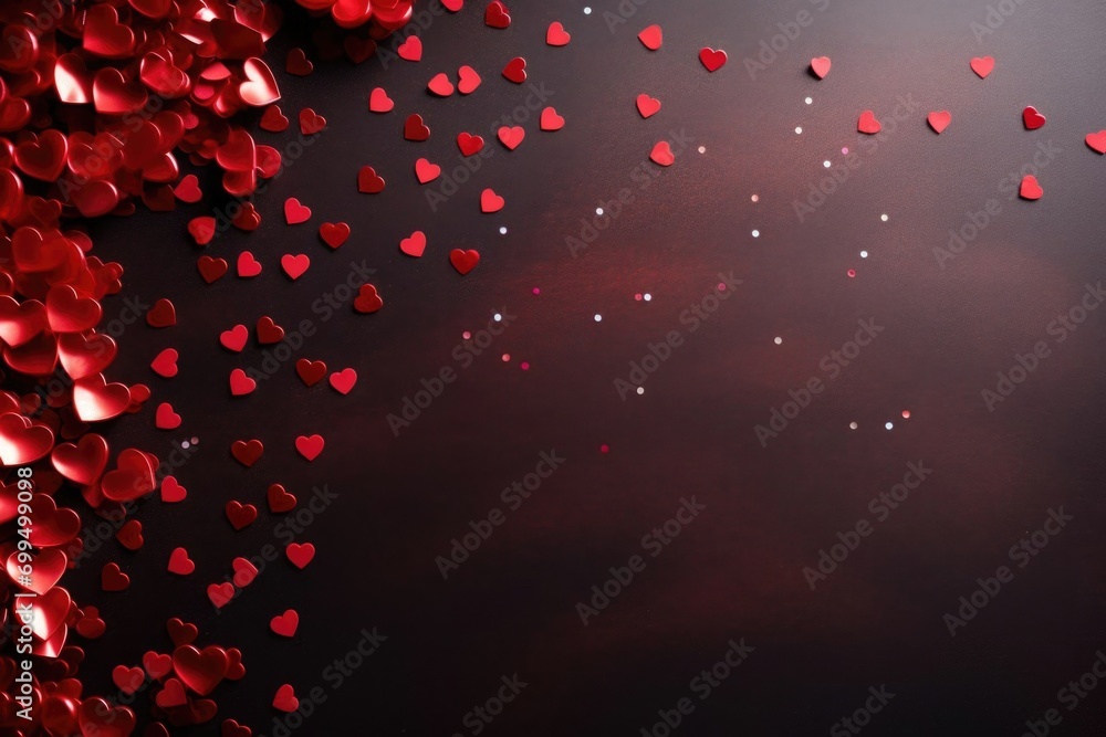 Valentine's day background with hearts. . Red heart.	