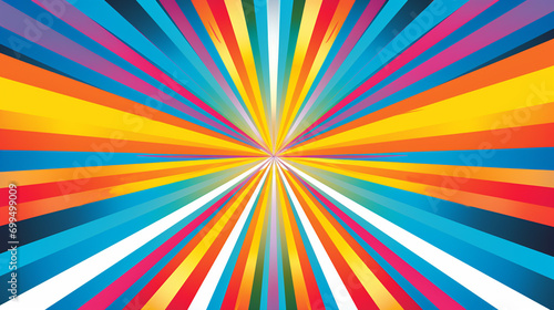 Colorful magic strip radial backdrop pop art background 16-9 ratio