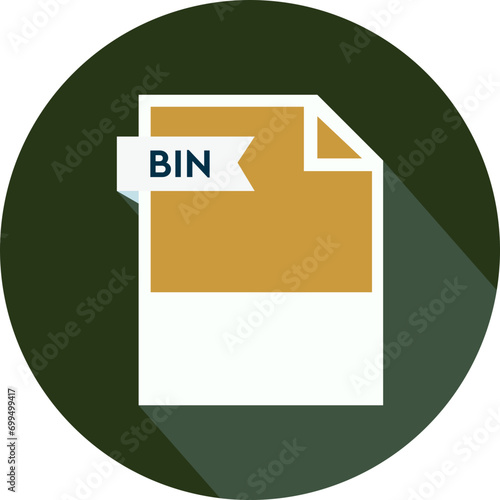 BIN File format icon  Dull orange  circular shape