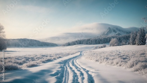 winter road in the mountains