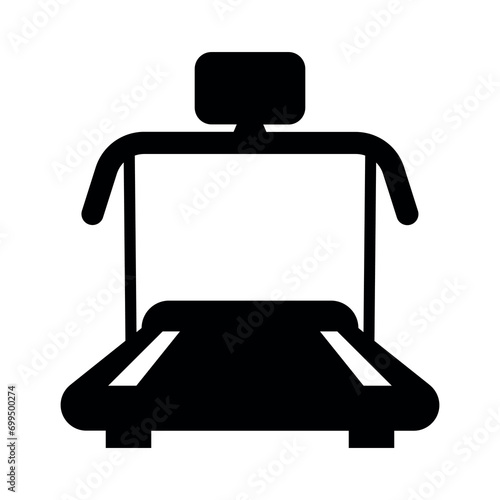 Treadmill black vector icon on white background