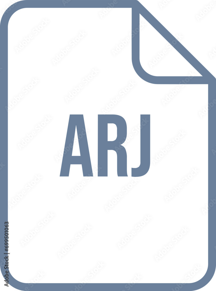 ARJ File Icon fill rounded corners bold outline ARJ File Icon fill rounded corners bold outline