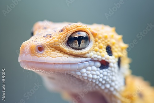 close-up of leopard gecko shedding skin