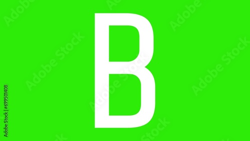 White Alphabet pack green screen. 
 american alphabet. english language for writing. Dynamic style footage for your project. 4K video animation for motion graphics and compositin photo