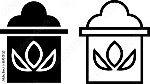 compost bin icon, sign, or symbol in glyph and line style isolated on transparent background. Vector illustration