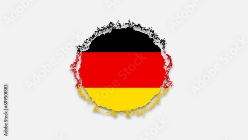 Bubbles in black red and yellow colors formed round form flag of Germany. Isolated on white background with alpha channel.