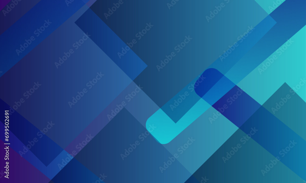 Abstract gradient blue technology geometric minimal and square shape banner design. Abstract geometric minimal futuristic element concept. Design for brochure, banner, wallpaper, cover, flyer. - obrazy, fototapety, plakaty 