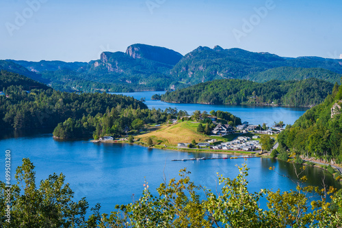 Obraz na płótnie Landscape of the SeluraLake (Flekkefjord, Norway) w salonie