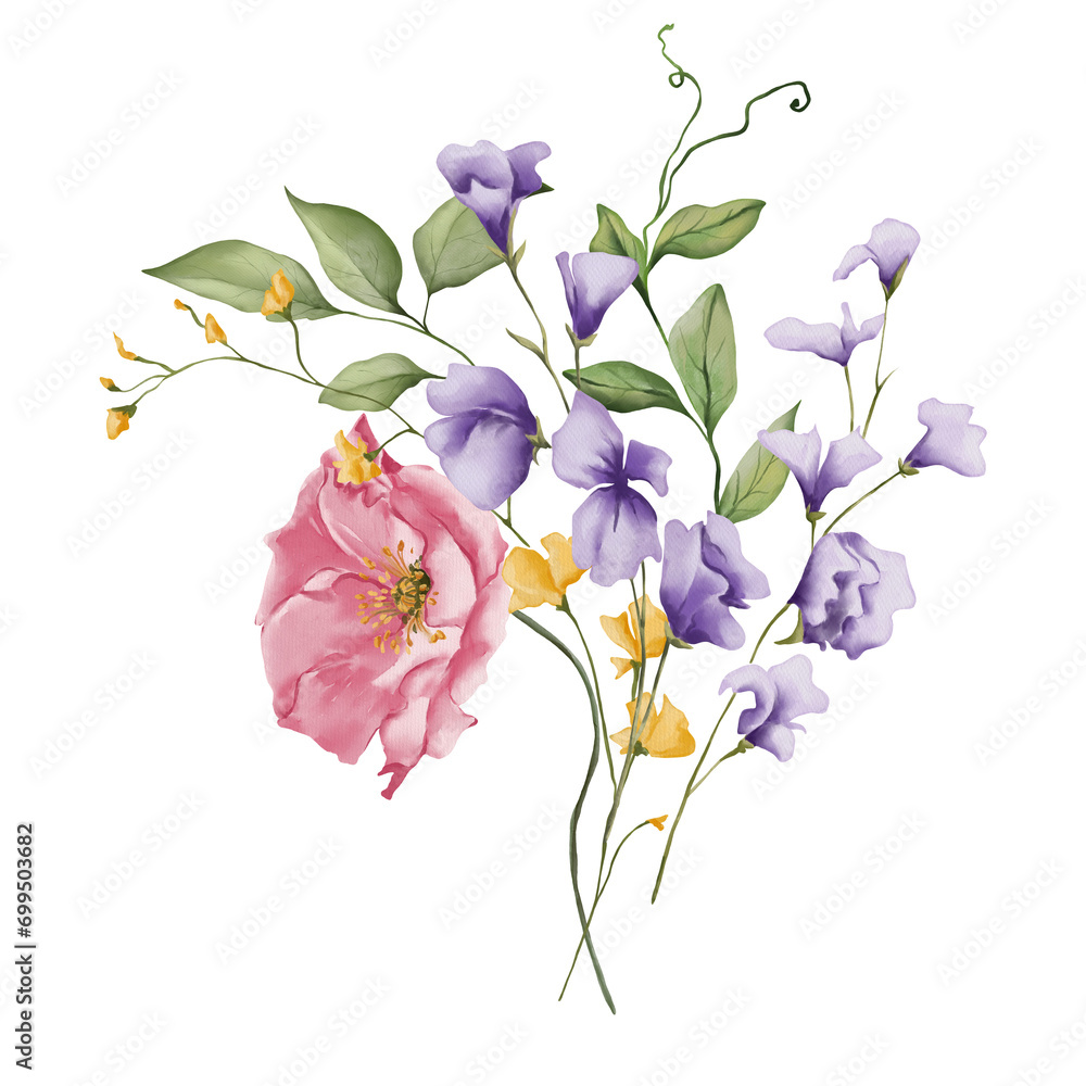 Fototapeta premium Watercolor floral bouquets