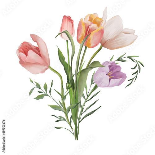 Fototapeta Naklejka Na Ścianę i Meble -  Watercolor floral bouquets