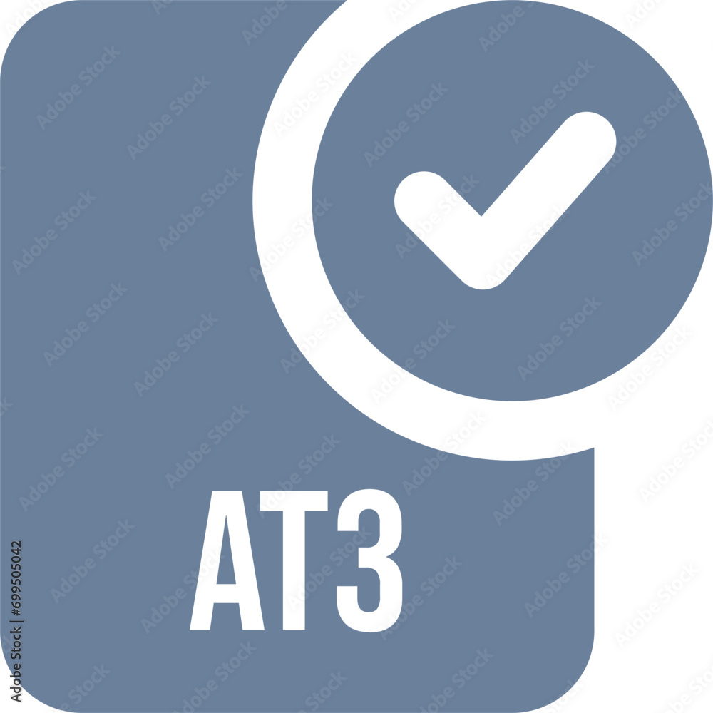 AT3 File icon with black checked mark AT3 File icon with black checked mark