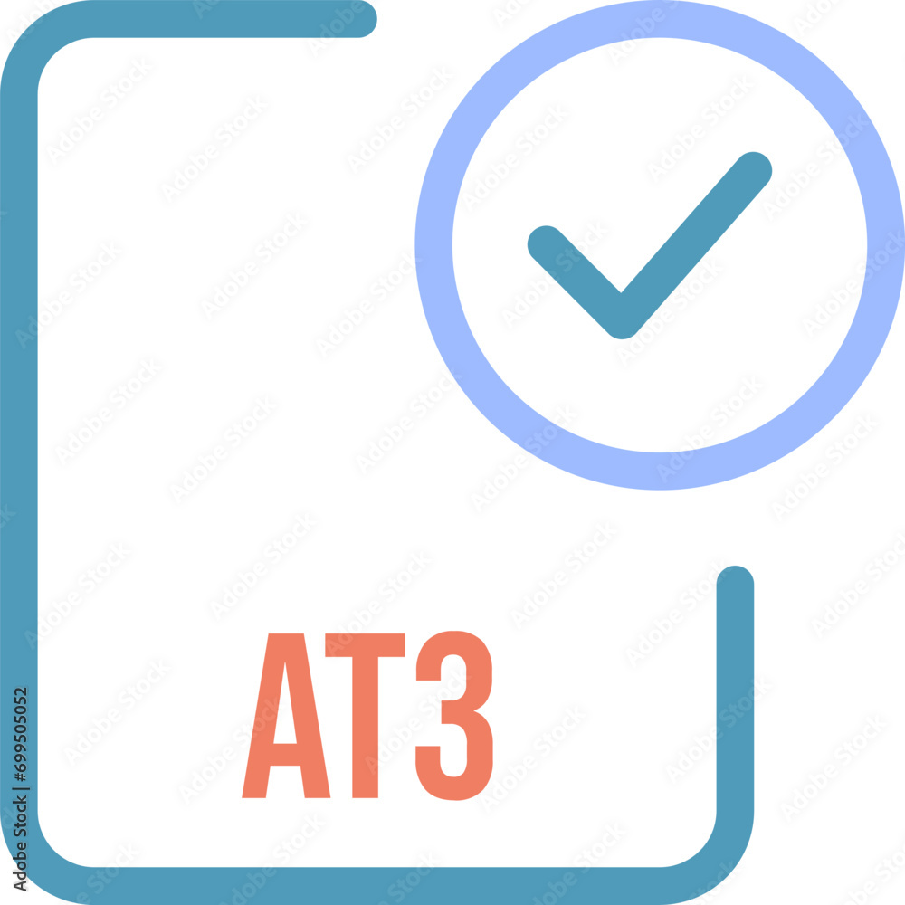 AT3 File icon with checked mark AT3 File icon with checked mark